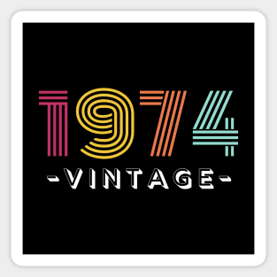 1974 Vintage, 48 years age, retro age design Sticker